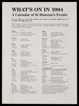 Calendar Of St Dunstan Events 1994