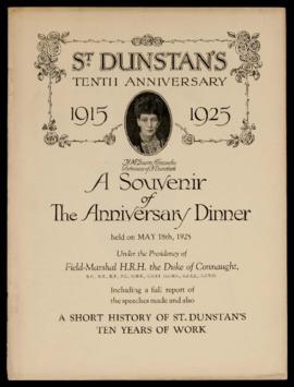 St.Dunstan's Tenth Anniversary May 1925